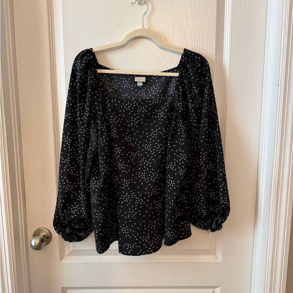 a new day Black and White Patterned Blouse